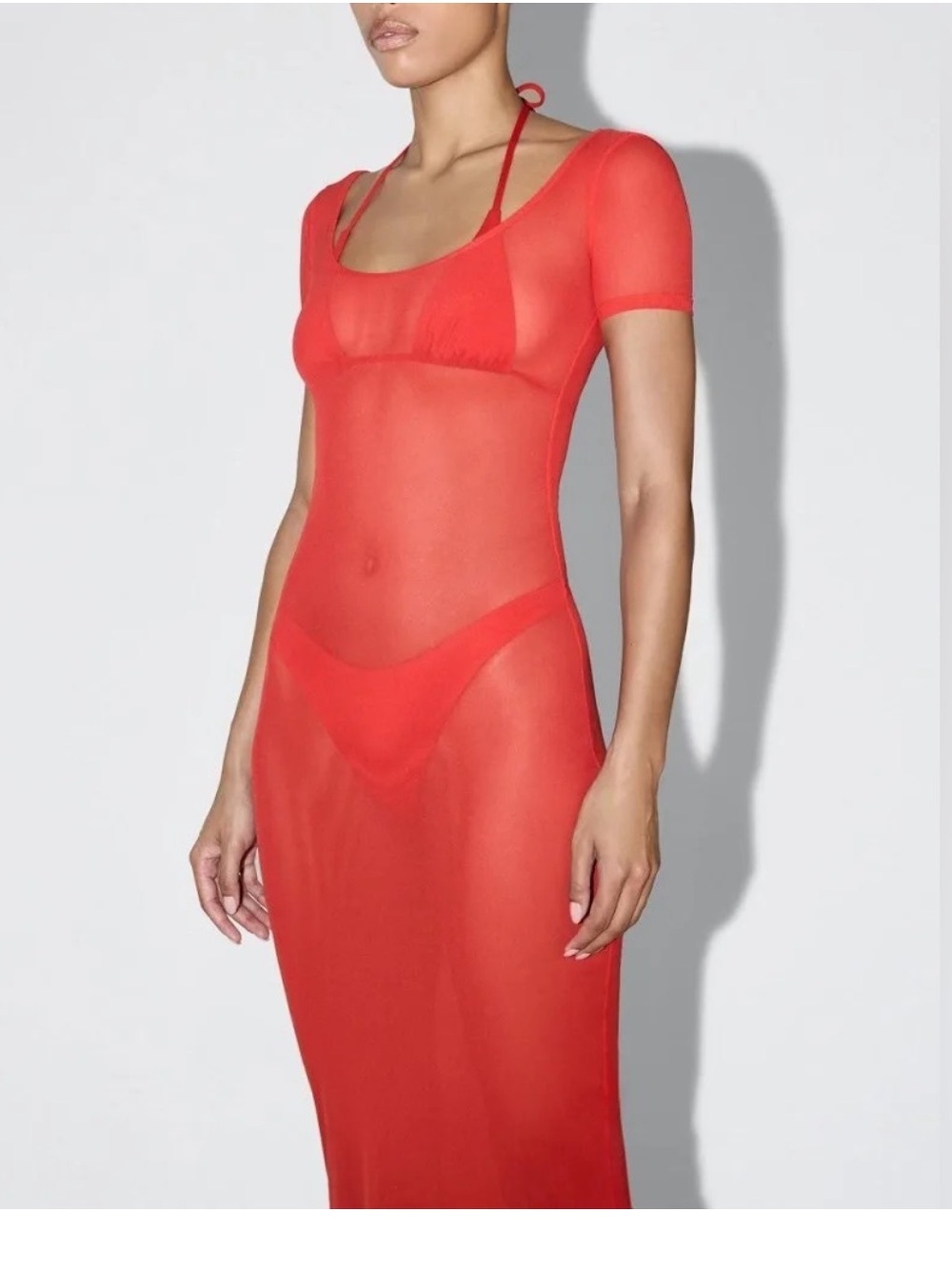 KHY by Kylie Jenner Mesh ScoopNeck Maxi Dress